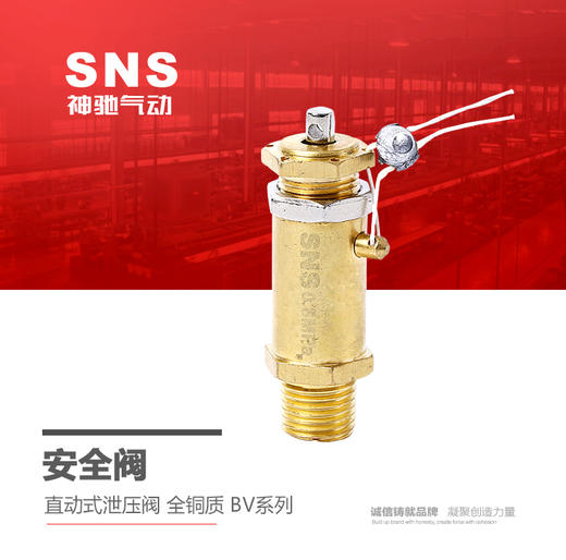 SNS神驰气动工具 安全阀 直动式泄压阀 全铜质 BV系列 商品图0