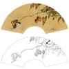 工笔花鸟白描底稿-邹传安-荔枝扇面小品-A364 商品缩略图0