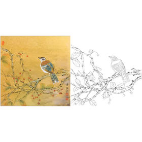 工笔花鸟白描底稿-王东兴-斗方小品册页-A380