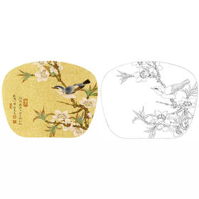 任重工笔花鸟白描底稿-碧桃小品-XV14