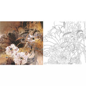 工笔花鸟白描底稿-贾广健-荷花-斗方小品册页-A452