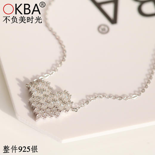 OKBA60143韩国饰品925银饰品时尚百搭亮钻女爱心手链 商品图0