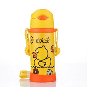 【一般贸易】 香港B.Duck儿童不锈钢高真空保温吸管水壶 黄 380ml