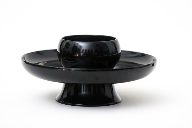 逐物漆器大漆盏托天目台建盏手工茶托莳绘晕金工艺