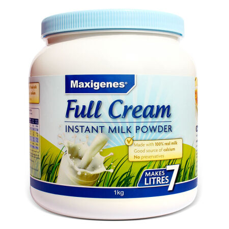 【海外直邮】Maxigenes/美可卓 蓝胖子 全脂/脱脂高钙奶粉 1kg