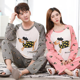 【服饰鞋包】新品男女士睡衣纯棉质秋冬情侣家居服 长袖长裤套头套装睡衣