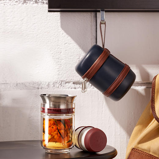 小时光便携旅行功夫茶具套装 一壶二杯快客杯迷你耐热玻璃杯子【D】 商品图4