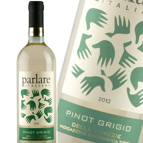 意大利原瓶进口干白 派拉雷灰比诺白葡萄酒Parlare Pinot Grigiot  单支装750ml【2013】