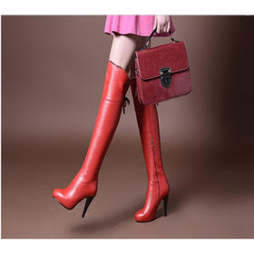 J 268370  全真皮长靴高跟过膝