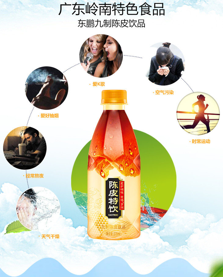 东鹏陈皮特饮九制陈皮饮料370ml12瓶