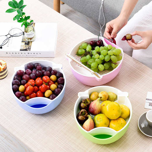 【懒人创意水果盘】吃瓜子神器 双层设计带手机支架 商品图5