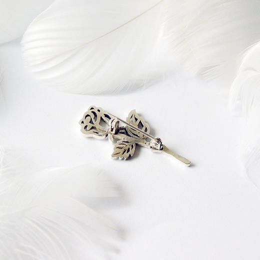  沙仑玫瑰  / 925银胸针【定制：7-15天】 ○ 箭儒工房 商品图3