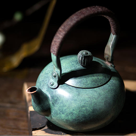 朱炳仁铜丨 七巧柳绿壶 400ml 商品图0