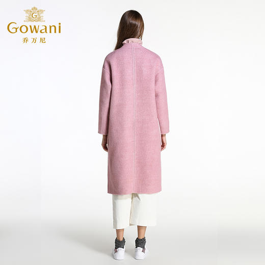 乔万尼修身大码宽松羊毛呢减龄无领呢子大衣EL4A546 商品图2