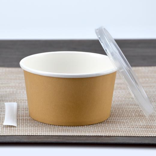 喇叭花390/500ml一次性纸碗带盖加厚纸碗汤碗粥碗麻辣烫碗1000套 商品图3