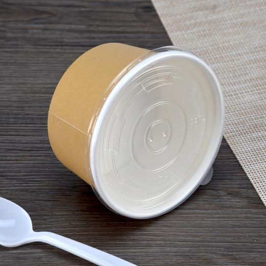 喇叭花390/500ml一次性纸碗带盖加厚纸碗汤碗粥碗麻辣烫碗1000套 商品图2