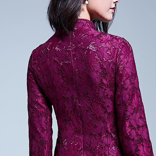 （永久下架2.1）中国风刺绣蕾丝鱼尾裙紫YFN17099 商品图4