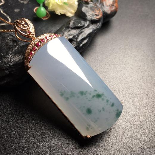 【13546】翡翠冰种紫底飘花无事牌