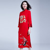 （永久下架1.29）复古中国风开叉旗袍连衣裙修身显瘦YFN17089-2 商品缩略图1