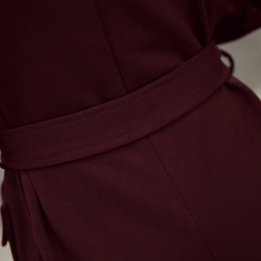 中长款纯色简约百搭优雅魅力连衣裙 货号XMTZ960 商品图4