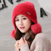 超大毛球毛线帽纯色护耳帽套头帽加绒加厚保暖帽（56-58cm）XM0142 商品缩略图2