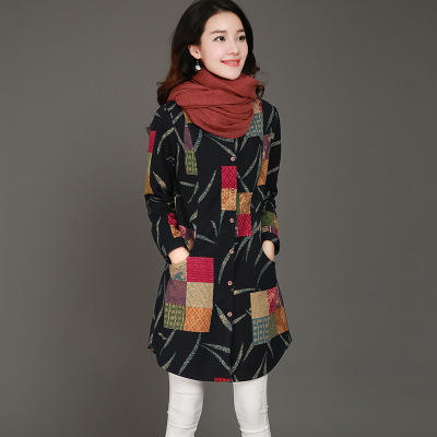 CQ WQ8709  冬季新品几何拼接加绒衬衫 商品图2