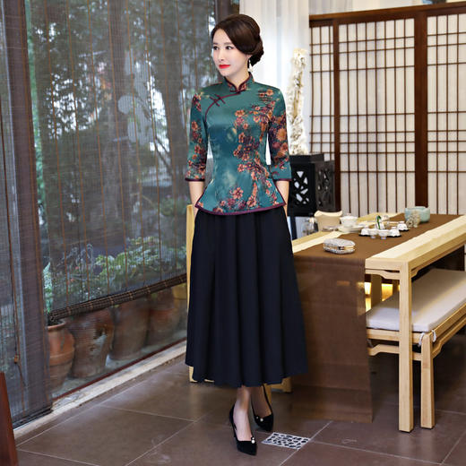 C1803仿香云纱中式改良两件套 商品图3