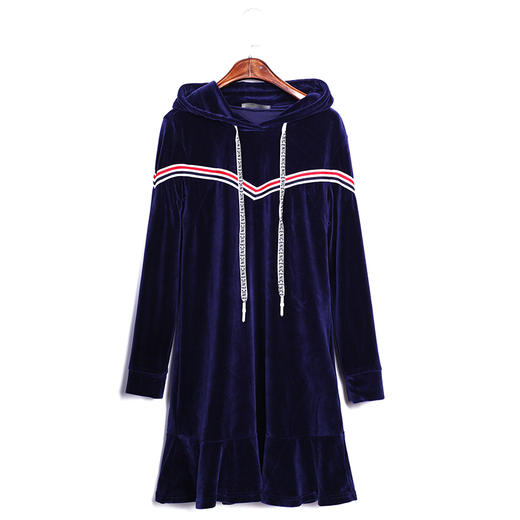 春季长袖中长款显瘦甜美优雅鱼尾连衣裙 货号ZYG8196 商品图4