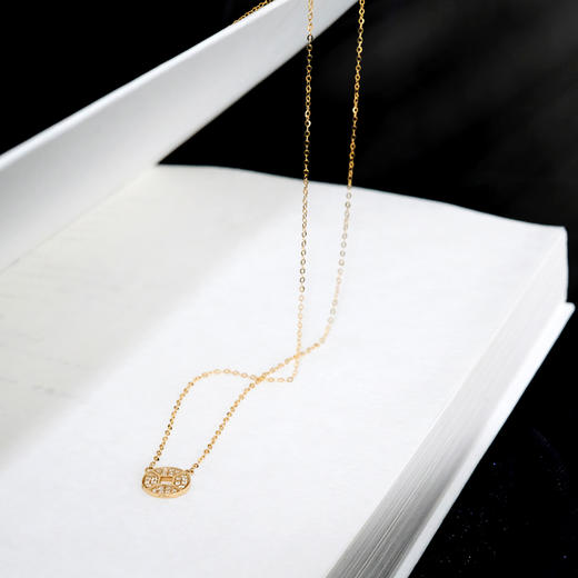 18K黄金钻石小金币套装 戴上就发财的小身材大能量金首饰 商品图2
