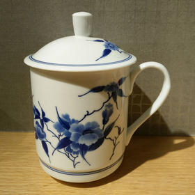 景德镇陶瓷 国瓷红叶 手绘青花单杯--瓷韵茶香