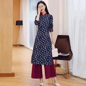 CQ mj8007  春季新品碎花中长款套装