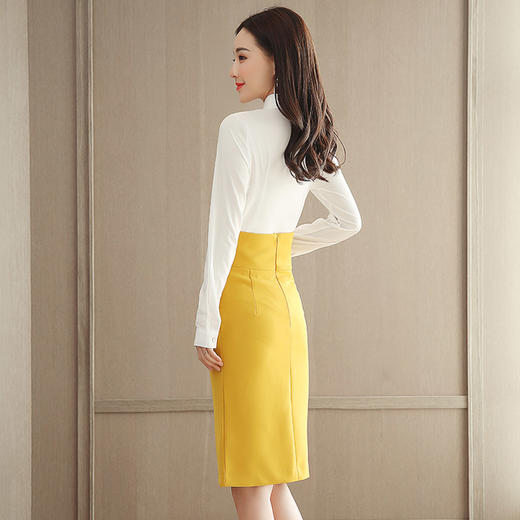 2018春装新款韩版时尚衬衫 高腰包臀裙套装GZHY-C133C76924 商品图1