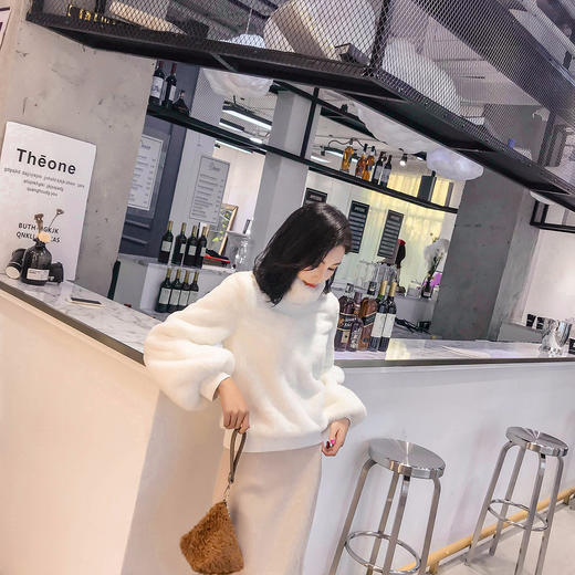 2018新款韩版高领仿兔毛衫女 加厚保暖套头时尚宽松毛衣 GZHY-WH-152 商品图1