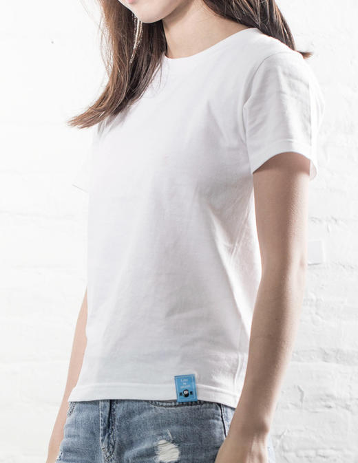 严素纯棉TEE,人生短暂,女款,白色,舒适,全棉,日常,短袖T恤 严素态度 商品图0