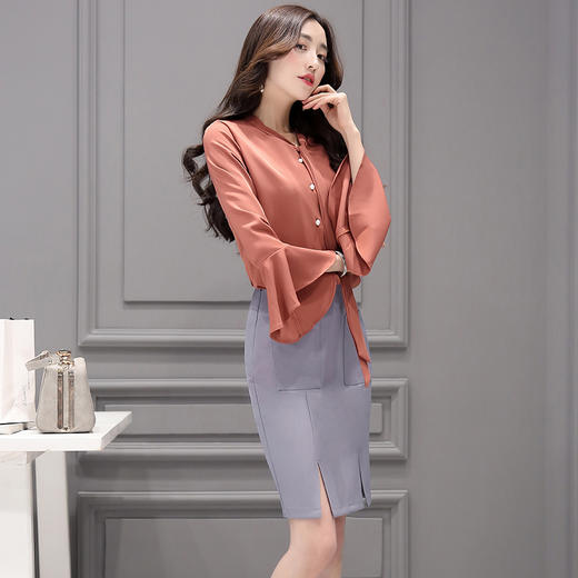 2018春季新款韩版气质长袖两件套收腰显瘦时尚套装裙女GZHY-C133C72056 商品图2
