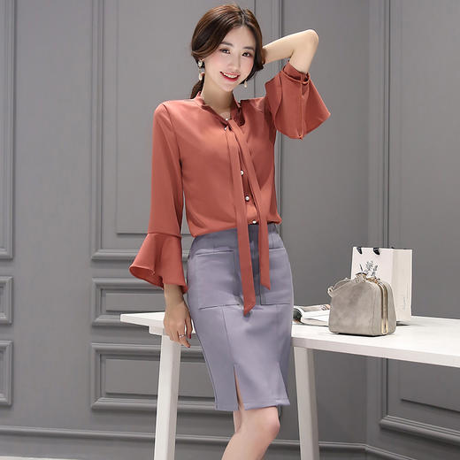 2018春季新款韩版气质长袖两件套收腰显瘦时尚套装裙女GZHY-C133C72056 商品图4