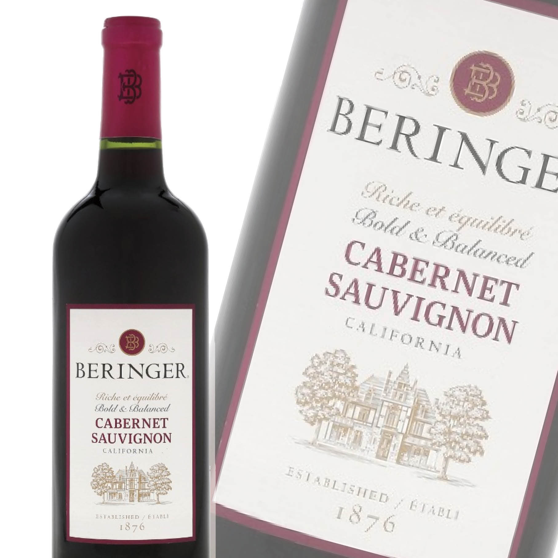 美国原瓶进口红酒 贝灵哲赤霞珠红葡萄酒 Beringer Cabernet Sauvignon 单支装750ml