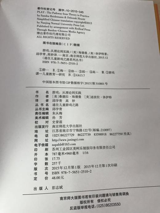 游戏PLAY 从理论到实践  南京师范大学出版社 商品图2