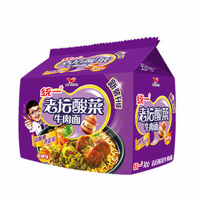 统一100 老坛酸菜牛肉面121g*5包
