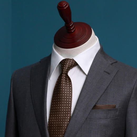 男士全麻衬工艺灰色单排平驳领二粒扣西服西装套装 商品图0