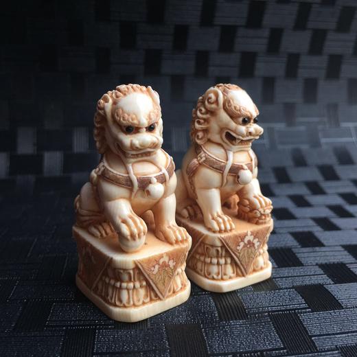 年底大促销44488猛犸象牙门狮小摆件