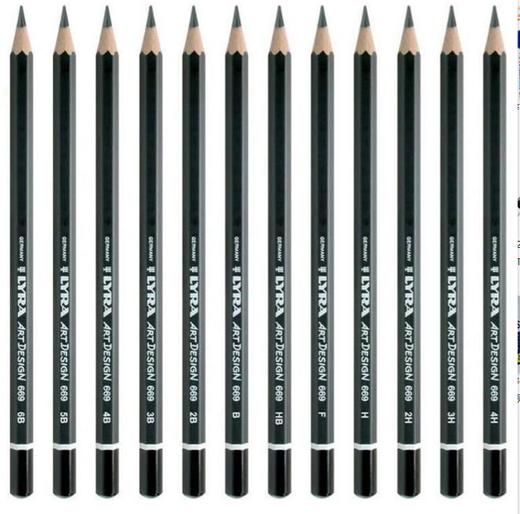 德国LYRA艺雅艺术家级伦勃朗专业素描铅笔12支套装铁盒素描 绘图 商品图4