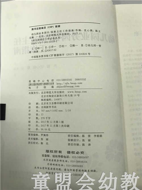 幼儿园业务园长保教主任工作指南 乔梅沈心燕陈立 北京师范大学 商品图2