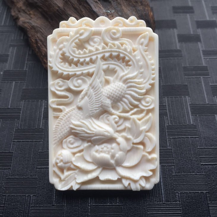 年货节d44554猛犸象牙凤凰吊牌