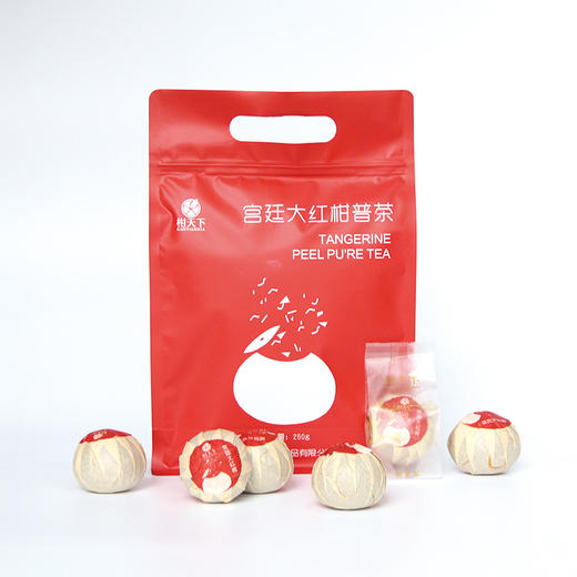 柑天下 宫廷大红柑普茶 半斤装 半生晒陈皮普洱茶 商品图3