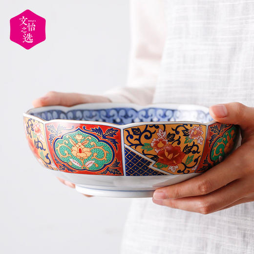 【文怡之选】日本进口陶瓷餐具 古伊万里钵碗 间取赤绘钵碗 饭碗 面碗 大面碗 三种规格可选 餐具 商品图4