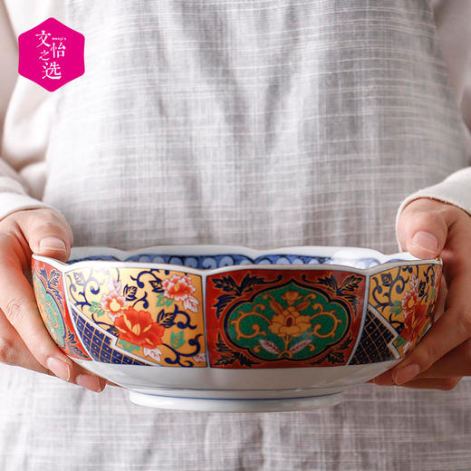 【文怡之选】日本进口陶瓷餐具 古伊万里钵碗 间取赤绘钵碗 饭碗 面碗 大面碗 三种规格可选 餐具 商品图1