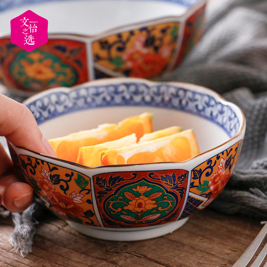 【文怡之选】日本进口陶瓷餐具 古伊万里钵碗 间取赤绘钵碗 饭碗 面碗 大面碗 三种规格可选 餐具 商品图7