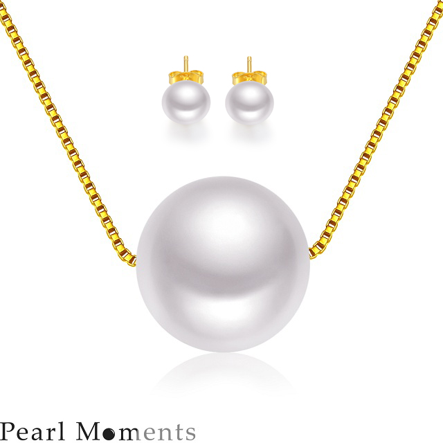 Pearl moments LUCKYBALL& BE LOVED 路路通天然淡水珍珠项链耳钉套装