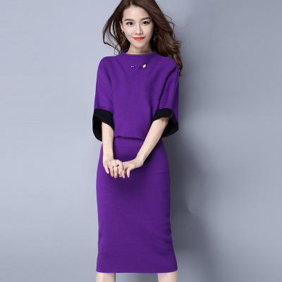 JS JVC328  素色休闲半高领针织套装 商品图2